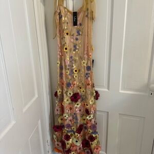 Lulu's Soft Yellow and Pink Dress new